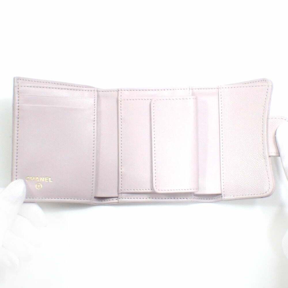 CHANEL Purple Caviar Leather Logo Wallet - Picture 6 of 9